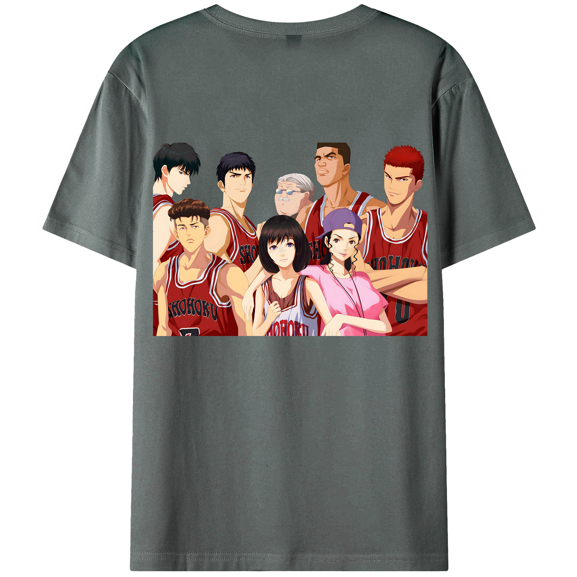 （画像用） SLAM DUNK／スラムダンク 綿100％ メンズ半袖Tシャツ（バックプリント） 通気性